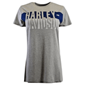 HD Branded Women's T-Shirt Grey Blue Block Logo S/S (S26)