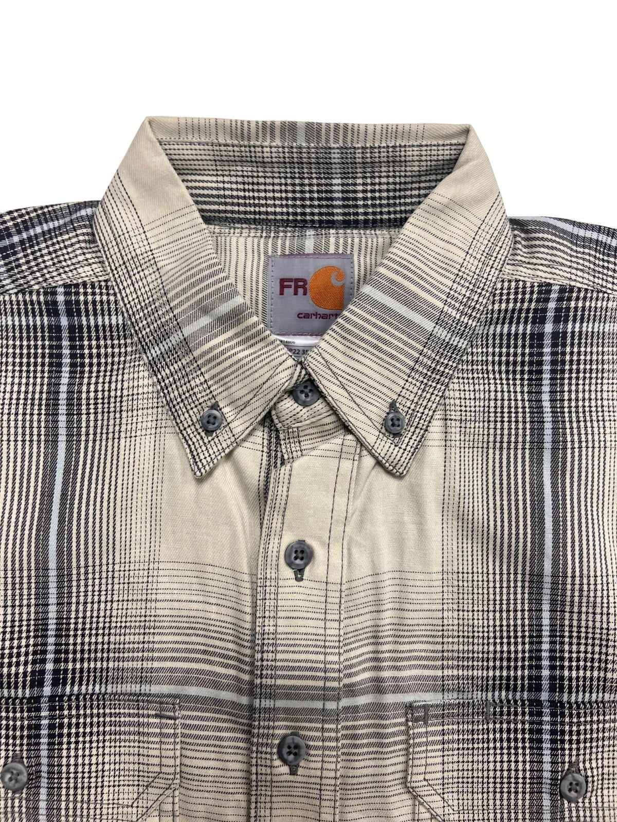 Carhartt FR Men's Light Grey Plaid Shirt -Rugged Flex Work Wear L/S CAT 2 (S372)