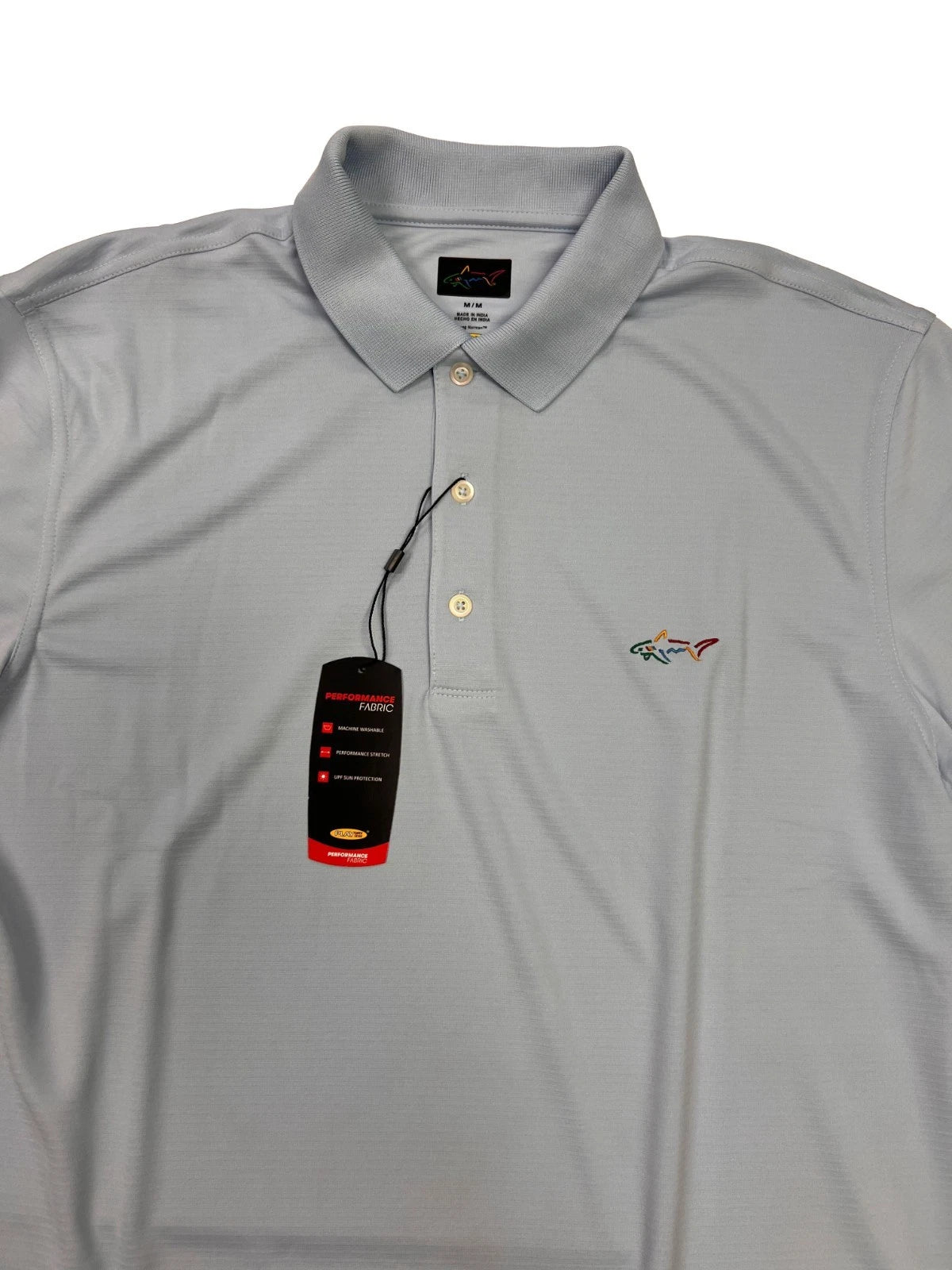 Greg Norman Men's Light Blue T-Shirt - Polo Play Dry UPF Performance Tee (S20)