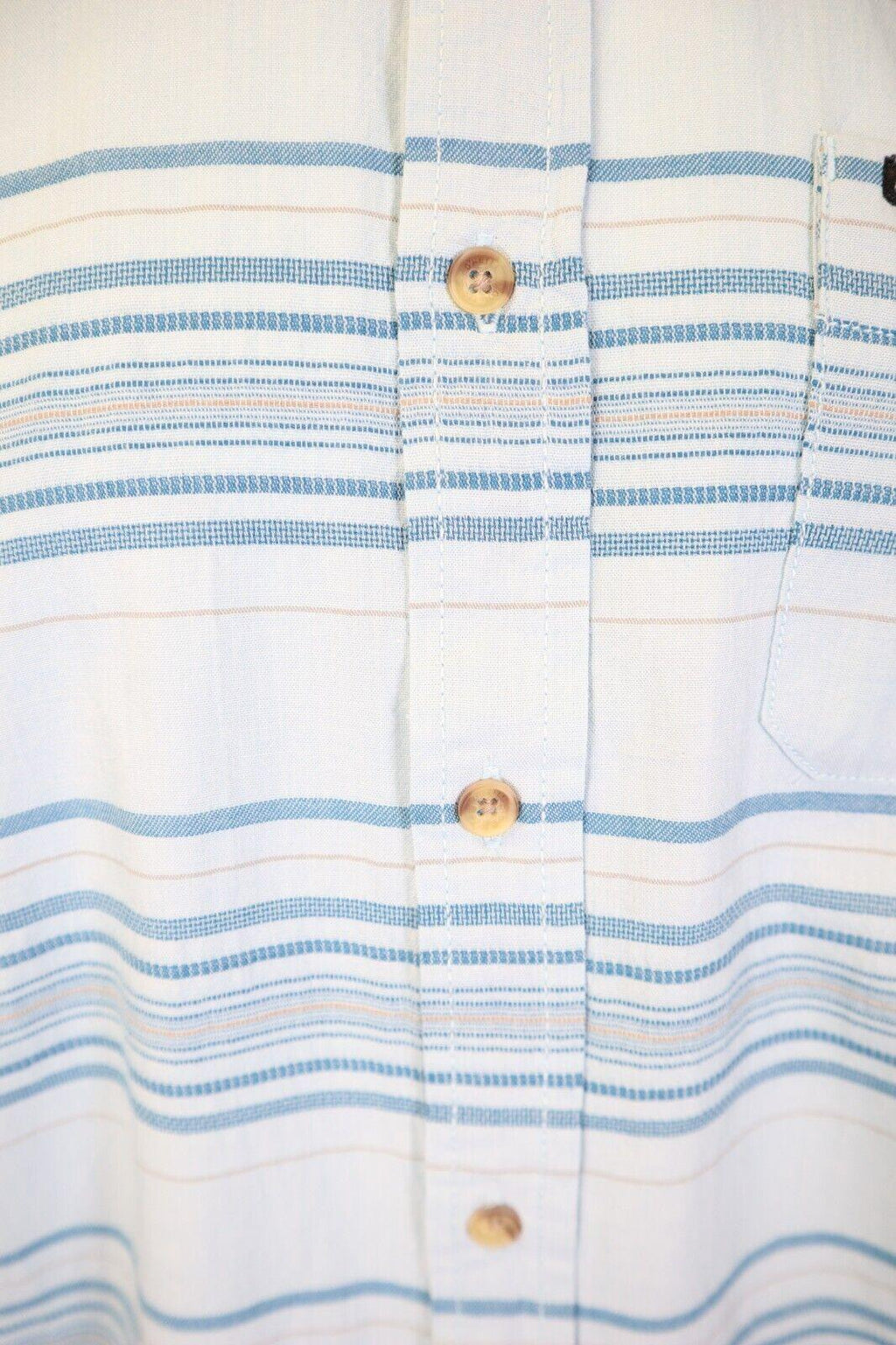 O'Neill Men's Shirt Blue Seafaring Orange Line Stripe Pocket S/S (S11)