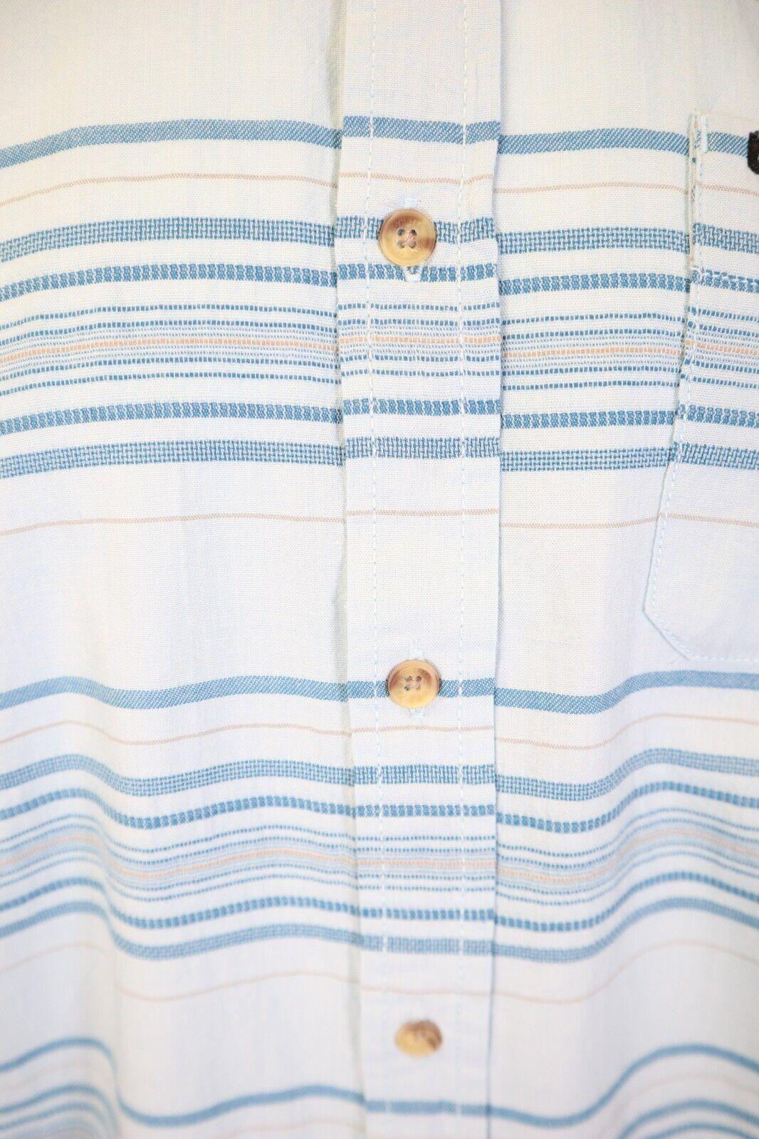 O'Neill Men's Shirt Blue Seafaring Orange Line Stripe Pocket S/S (S11)