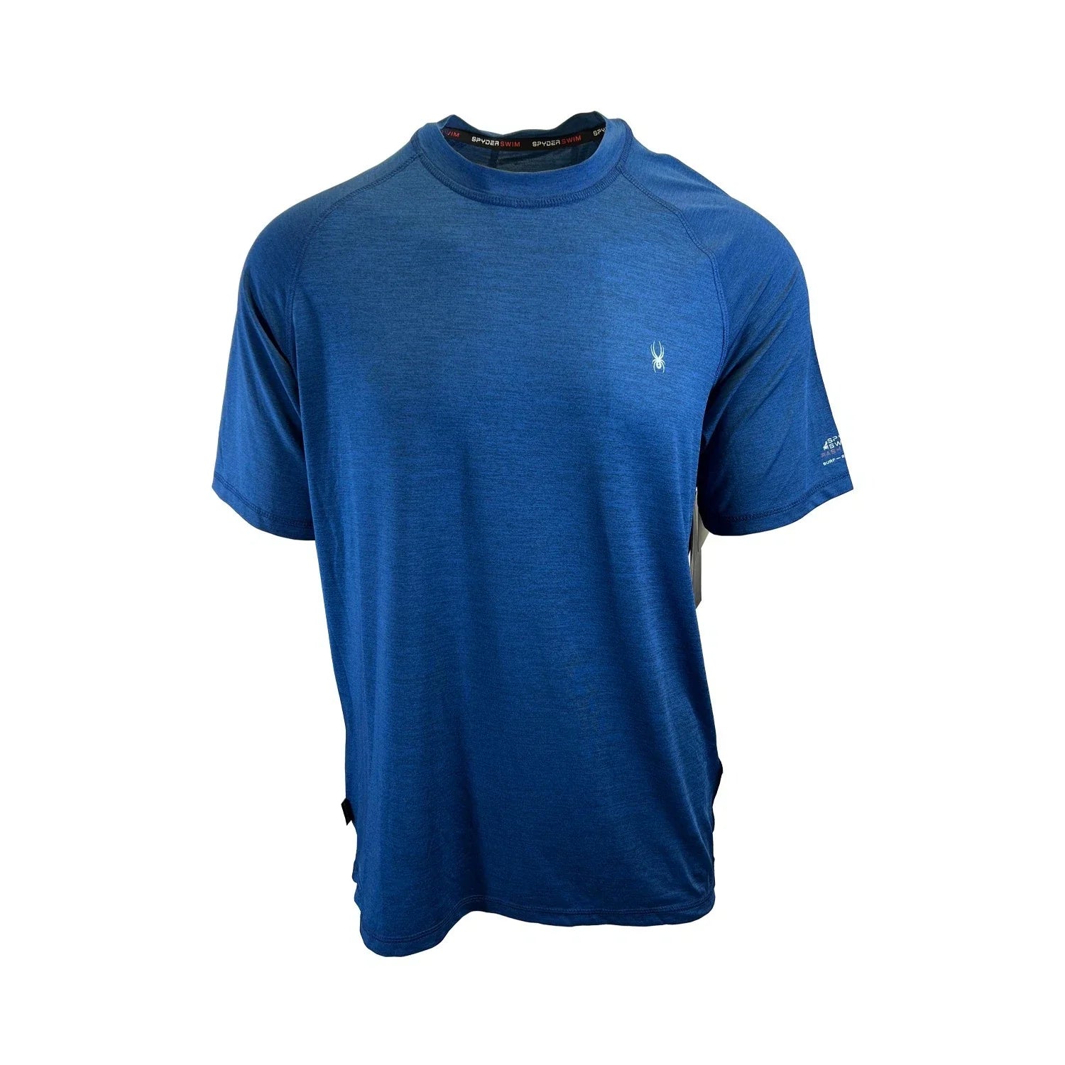 Spyder Swim Men's Dress Blue Solid T-Shirt Rashguard Quick Dry UPF Lightweight Hybrid S/S