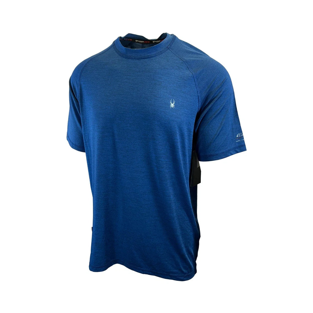 Spyder Swim Men's Dress Blue Solid T-Shirt Rashguard Quick Dry UPF Lightweight Hybrid S/S