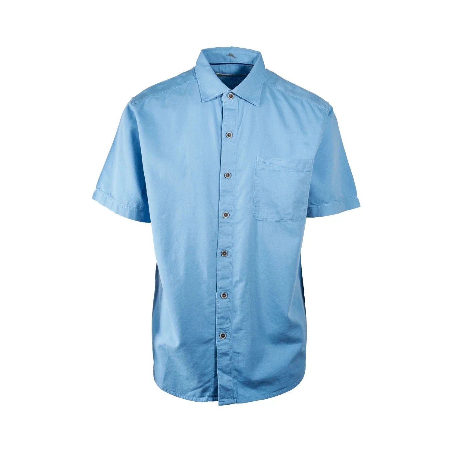 Tommy Bahama Men's Cabo Blue Shirt Salty Seas Marlin Logo Specially Treated Pocket S/S