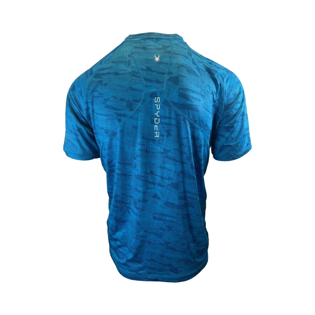 Spyder Swim Men's Blue Camo T-Shirt Rashguard Surf - Sand - Sun S/S (08)