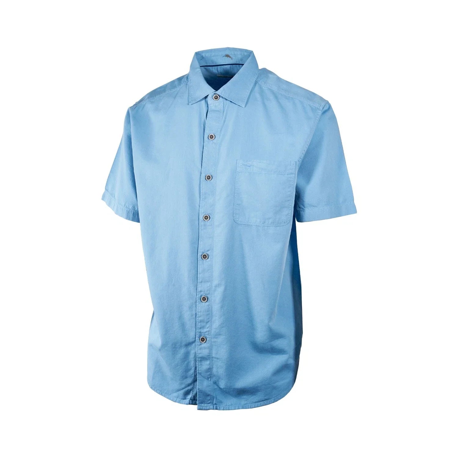 Tommy Bahama Men's Cabo Blue Shirt Salty Seas Marlin Logo Specially Treated Pocket S/S
