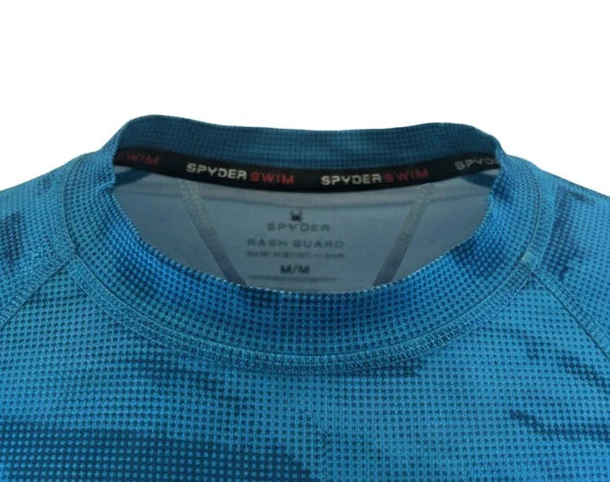 Spyder Swim Men's Blue Camo T-Shirt Rashguard Surf - Sand - Sun S/S (08)