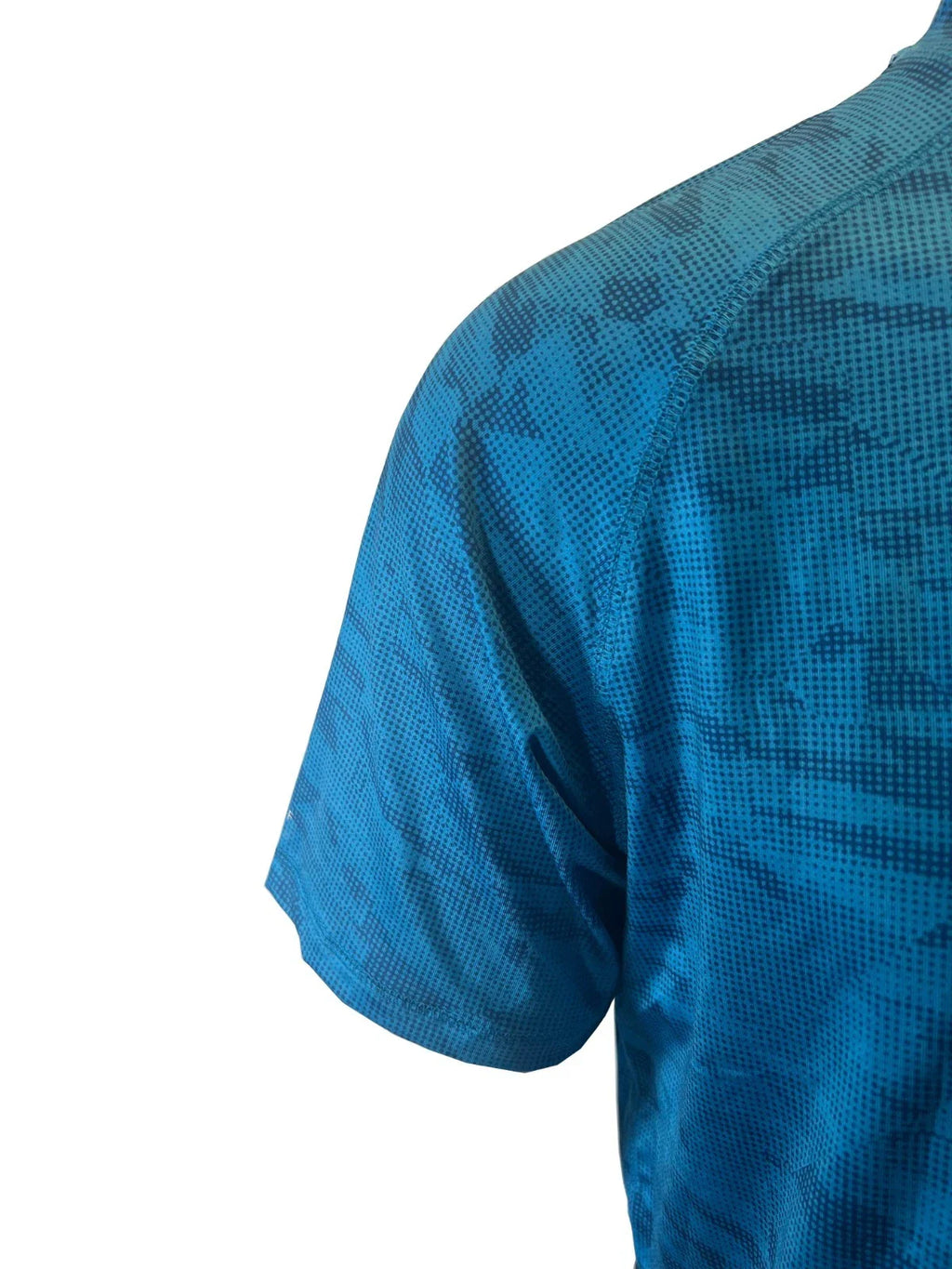 Spyder Swim Men's Blue Camo T-Shirt Rashguard Surf - Sand - Sun S/S (08)