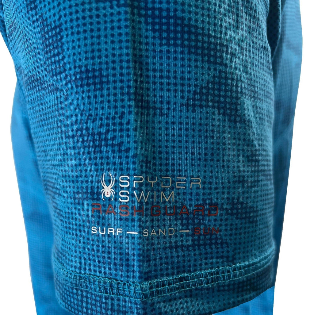 Spyder Swim Men's Blue Camo T-Shirt Rashguard Surf - Sand - Sun S/S (08)