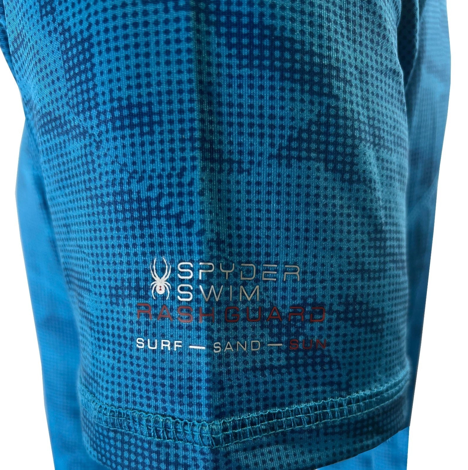 Spyder Swim Men's Blue Camo T-Shirt Rashguard Surf - Sand - Sun S/S (08)
