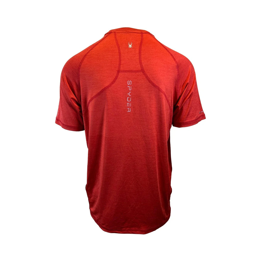 Spyder Swim Men's Red Solid T-Shirt Rashguard Quick Dry UPF Lightweight Hybrid S/S