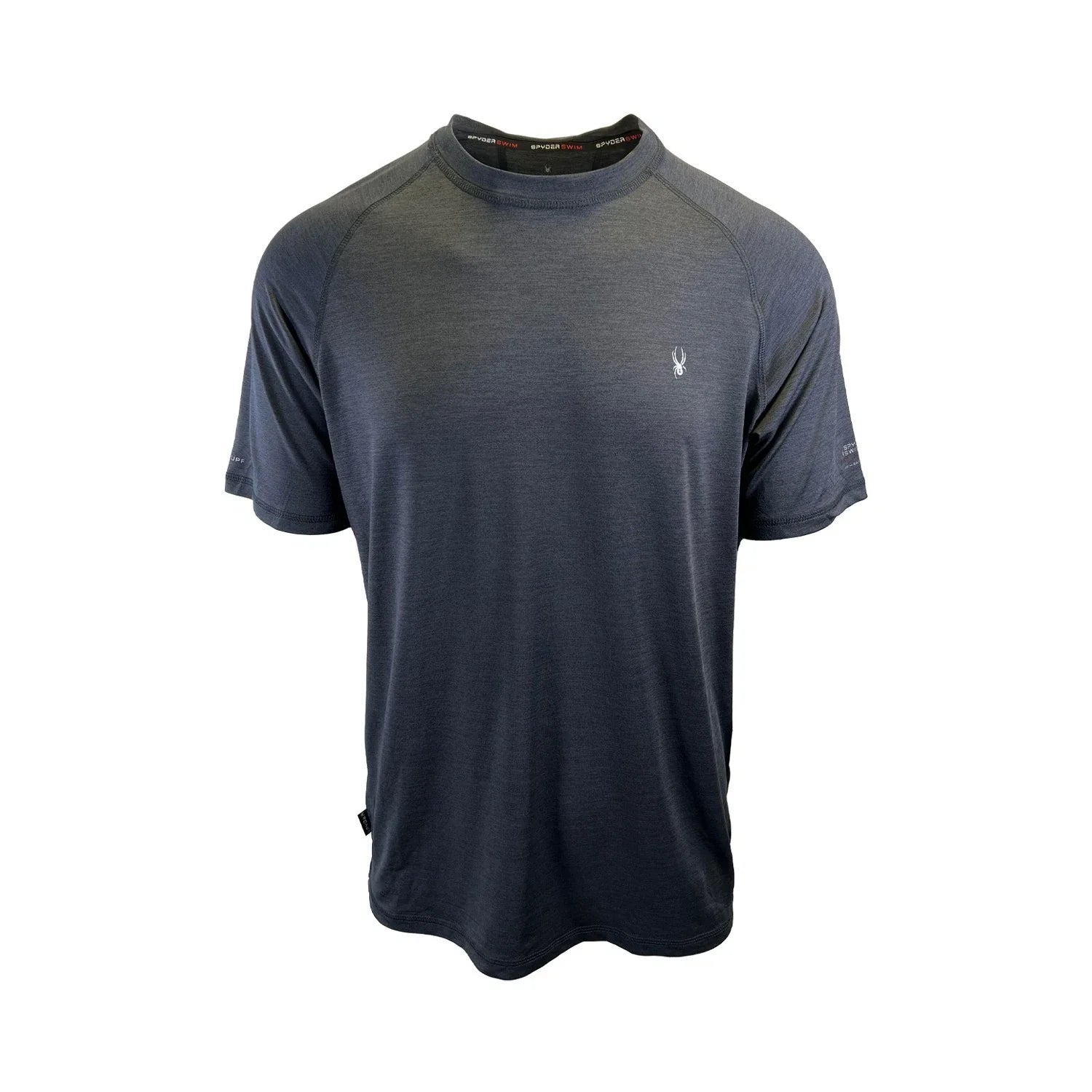 Spyder Swim Men's Black Solid T-Shirt Rashguard Quick Dry UPF Lightweight Hybrid S/S