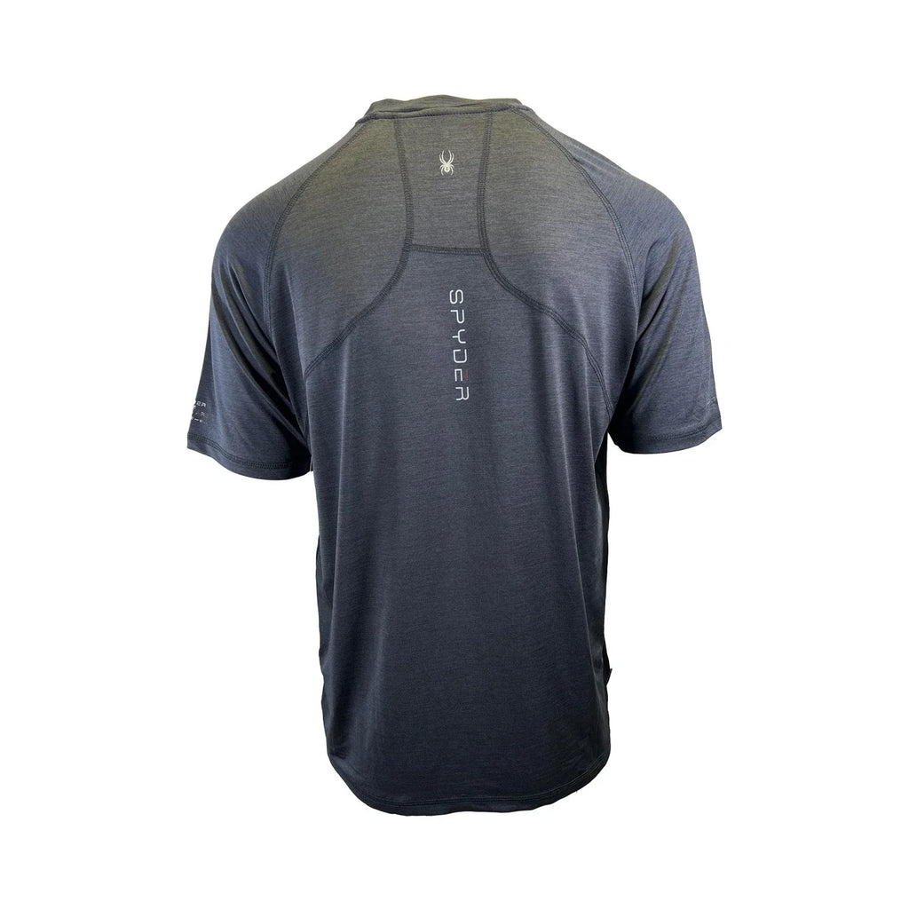 Spyder Swim Men's Black Solid T-Shirt Rashguard Quick Dry UPF Lightweight Hybrid S/S