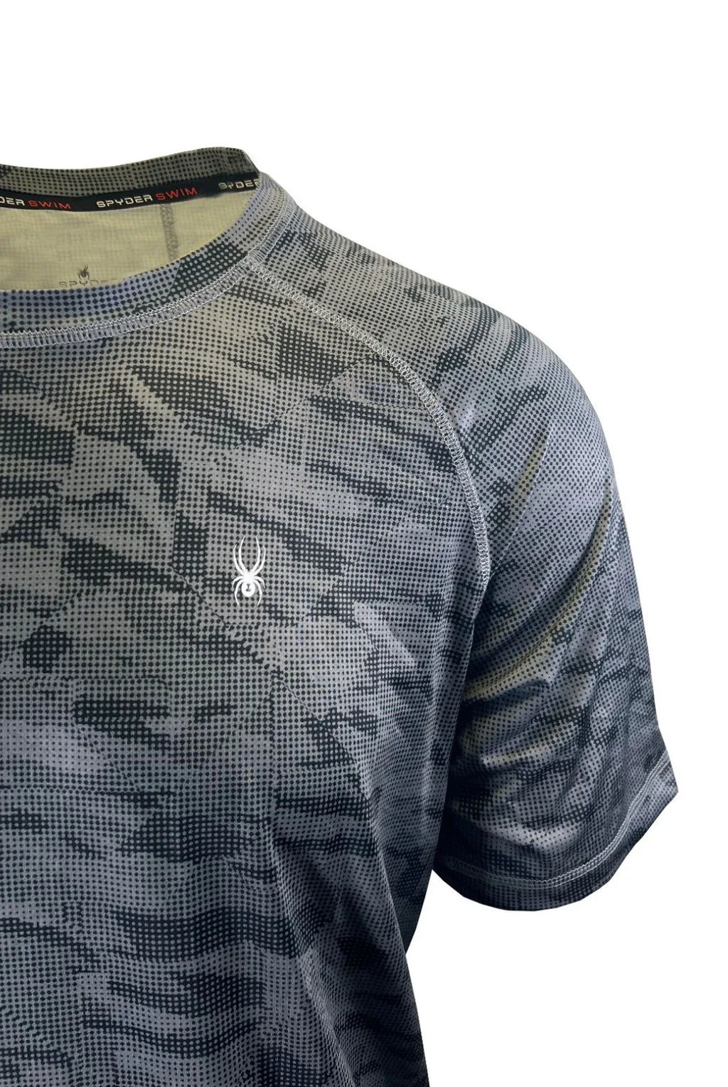 Spyder Swim Men's Charcoal Grey Camo T-Shirt Rashguard Surf - Sand - Sun S/S (09)