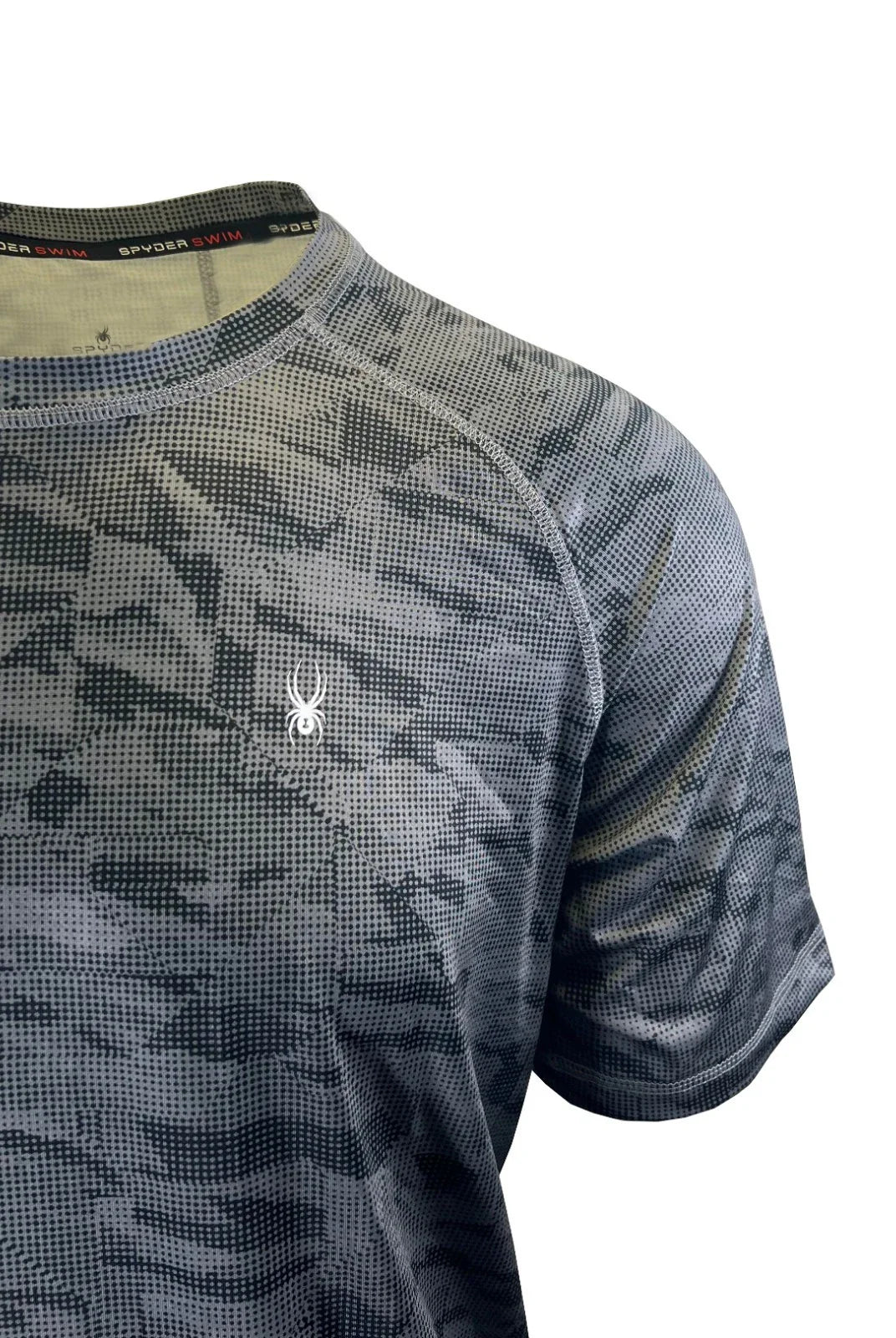 Spyder Swim Men's Charcoal Grey Camo T-Shirt Rashguard Surf - Sand - Sun S/S (09)