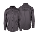 HD Branded Men's Steel Blue Stencil L/S Woven Shirt (S46)