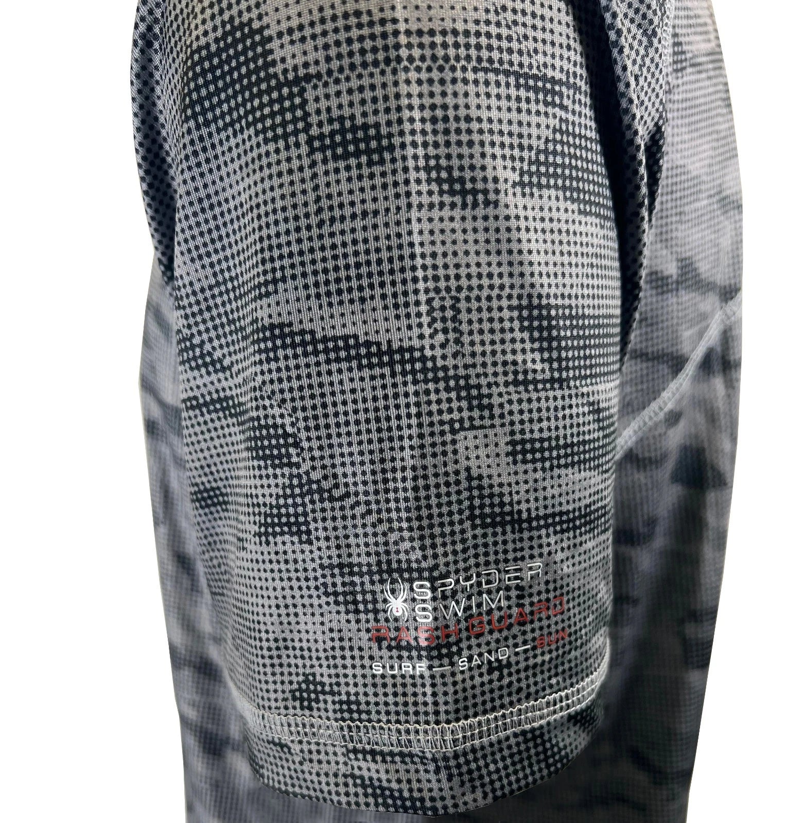 Spyder Swim Men's Charcoal Grey Camo T-Shirt Rashguard Surf - Sand - Sun S/S (09)